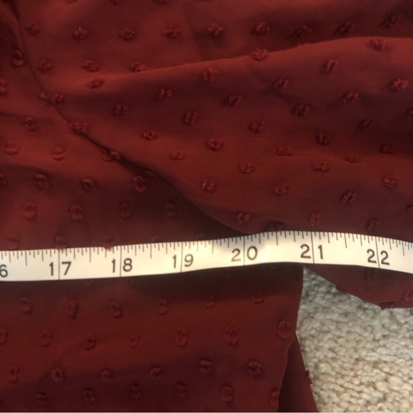 J.Crew red clip dot long sleeve ruffle front blouse size 12 - Picture 9 of 10